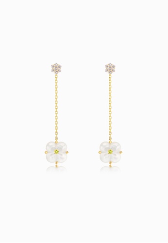 THIALH London gold Fontana di Trevi Mini Mother-of-Pearl and Diamond Duality Earrings 90CCEACFC1A5ECGS_1