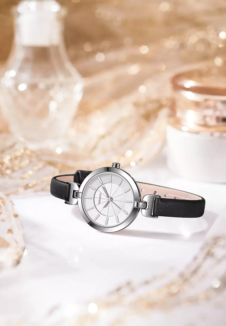 Jam Tangan Wanita Anggun Gaya Tali Kulit Anti Air Kuarsa Jam Tangan Cewek