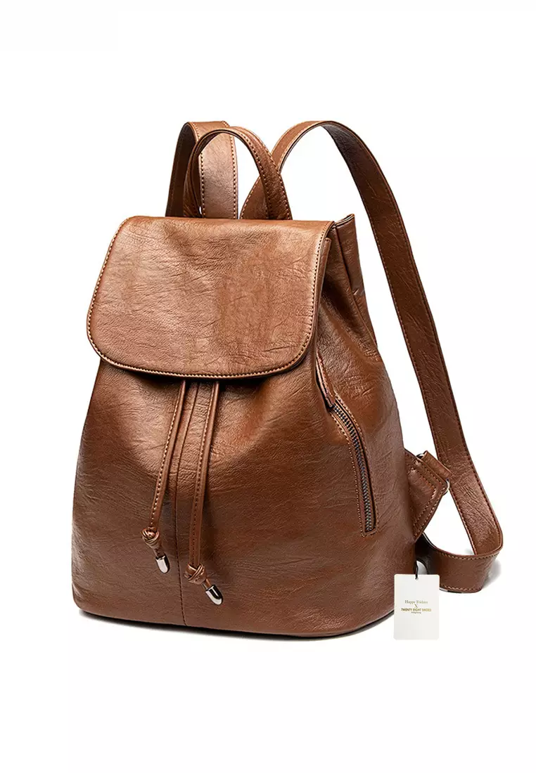 Stylish Faux Leather Flap Backpack JW NN-6636