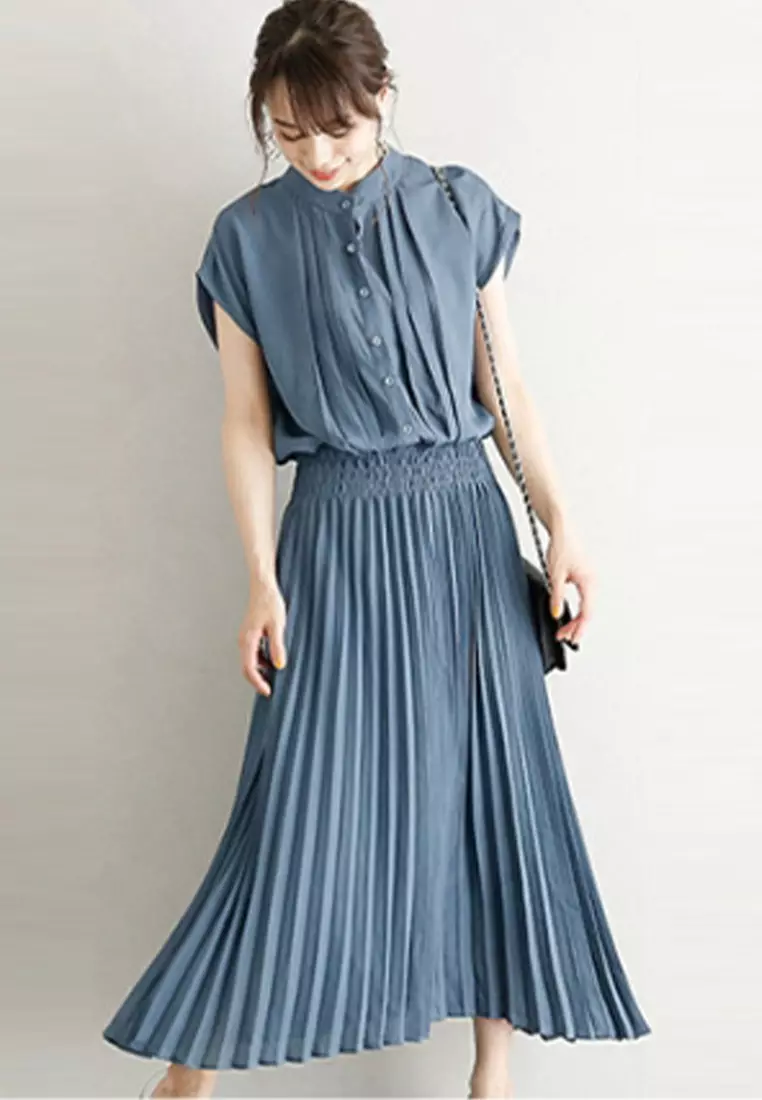 Japanese daily temperament commuting chiffon long skirt CA24032535LGBL