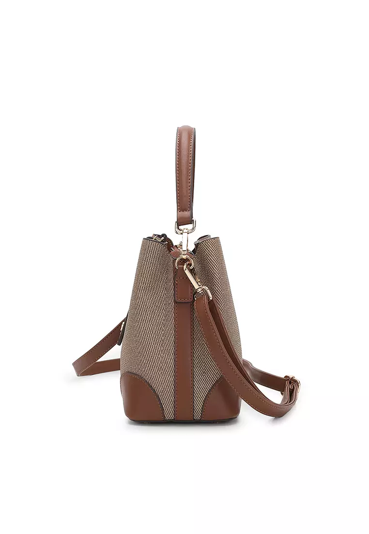 Women's Top Handle Bag / Sling Bag / Crossbody Bag / Shoulder Bag (Tas Tangan Wanita / Tas Selempang Wanita / Tas Bahu Wanita) - Cokelat