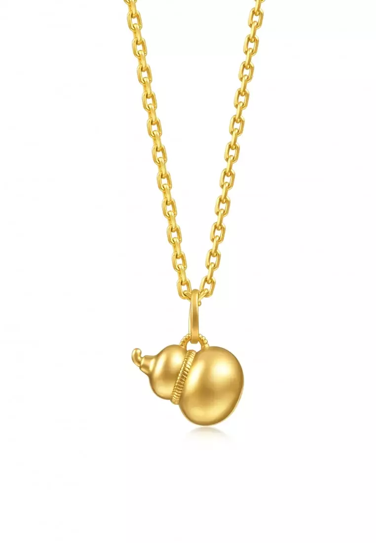 999 Gold Chinese Gifting Collection Auspicious Gourd Pendant for Women & Men 95936P  [Necklace not I