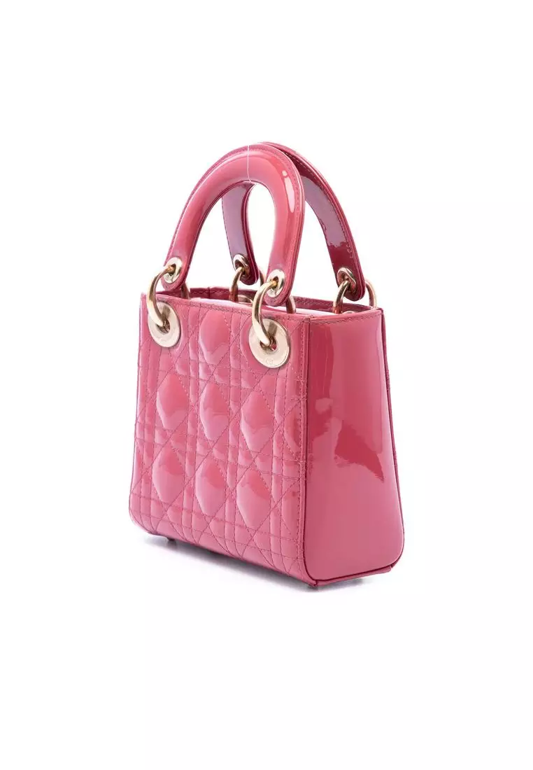 Pre-Loved Dior Mini Patent Cannage Lady Dior