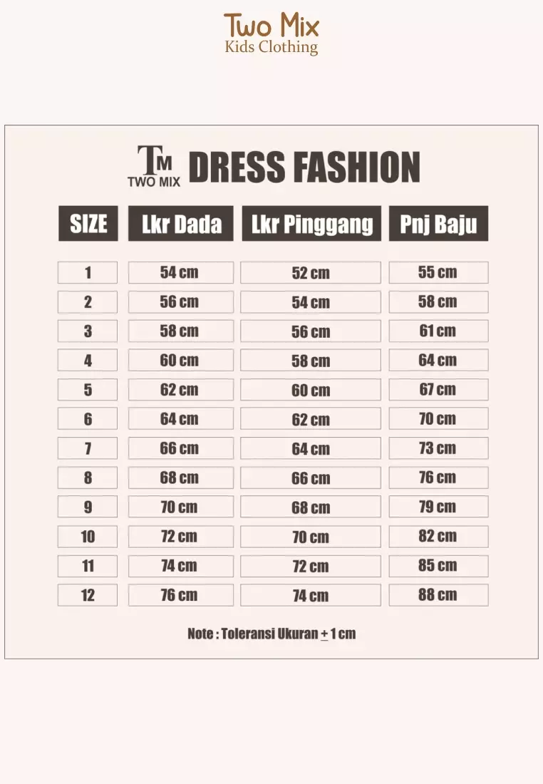 Two Mix - Dress Anak Perempuan- Baju Anak Cewek Eid Mubarak 1-12 Tahun 4337