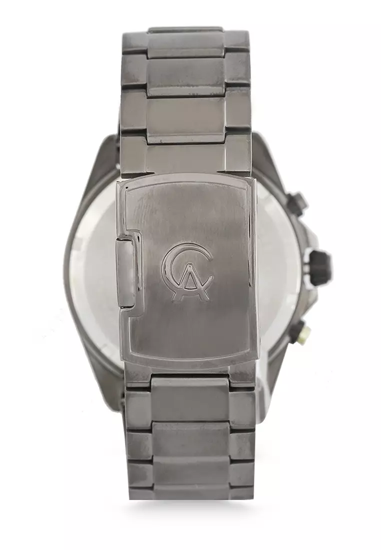 Alexandre Christie Jam Tangan Pria - Silver Black Light Yellow - Stainless Steel - 6620 MCBEPBALE