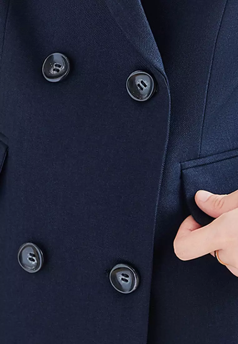 反領中長款修腰風褸西裝外套