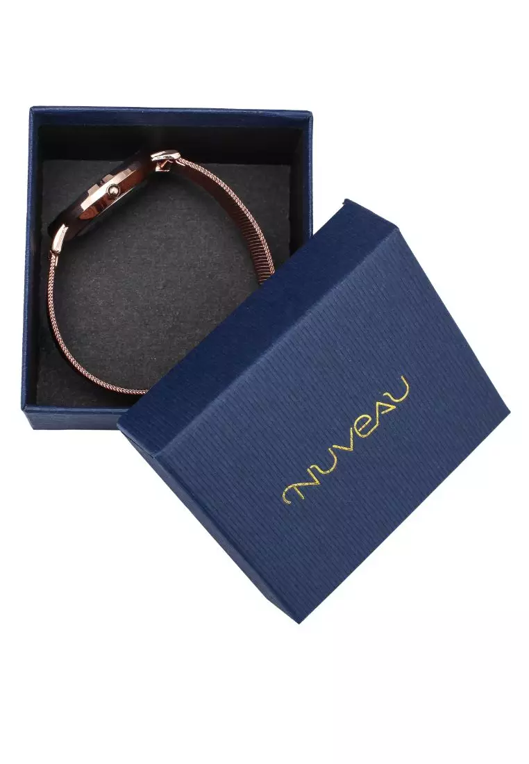 Round Face Silver Black/Mesh Strap Watch