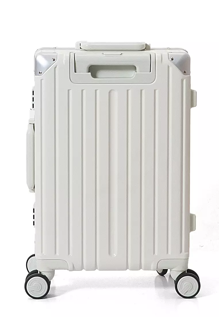 Barayev Koper Alumunium Frame Size 20 Inch Travel Bag Unisex Large Compartment  TSA Lock Material Polycarbonate ORIGINAL - White