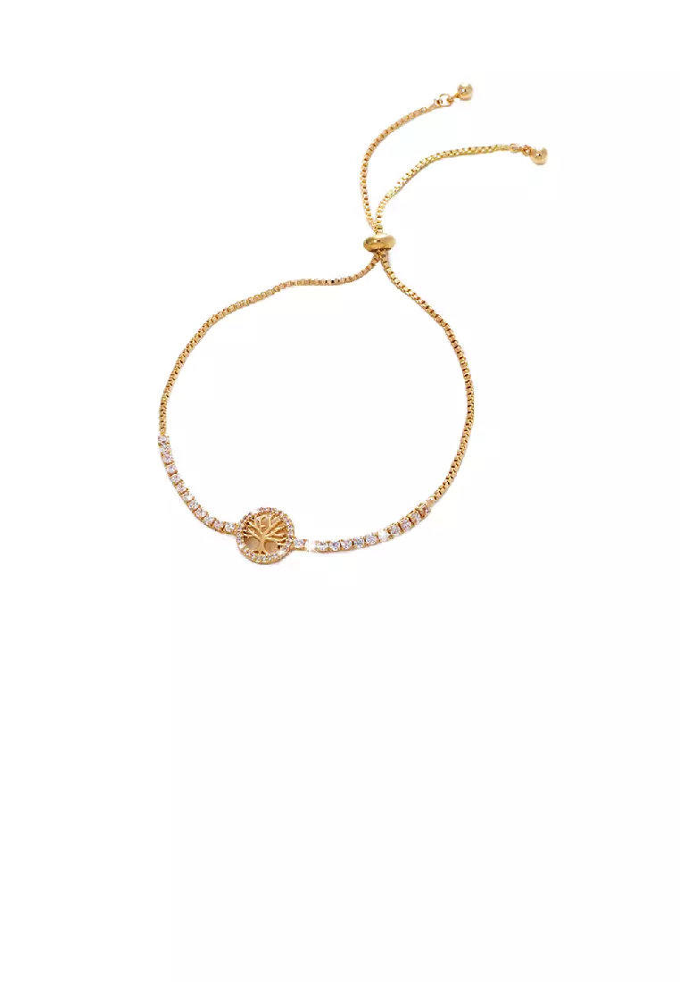 Buy Glamorousky Fashion Temperament Plated Gold Tree Of Life
