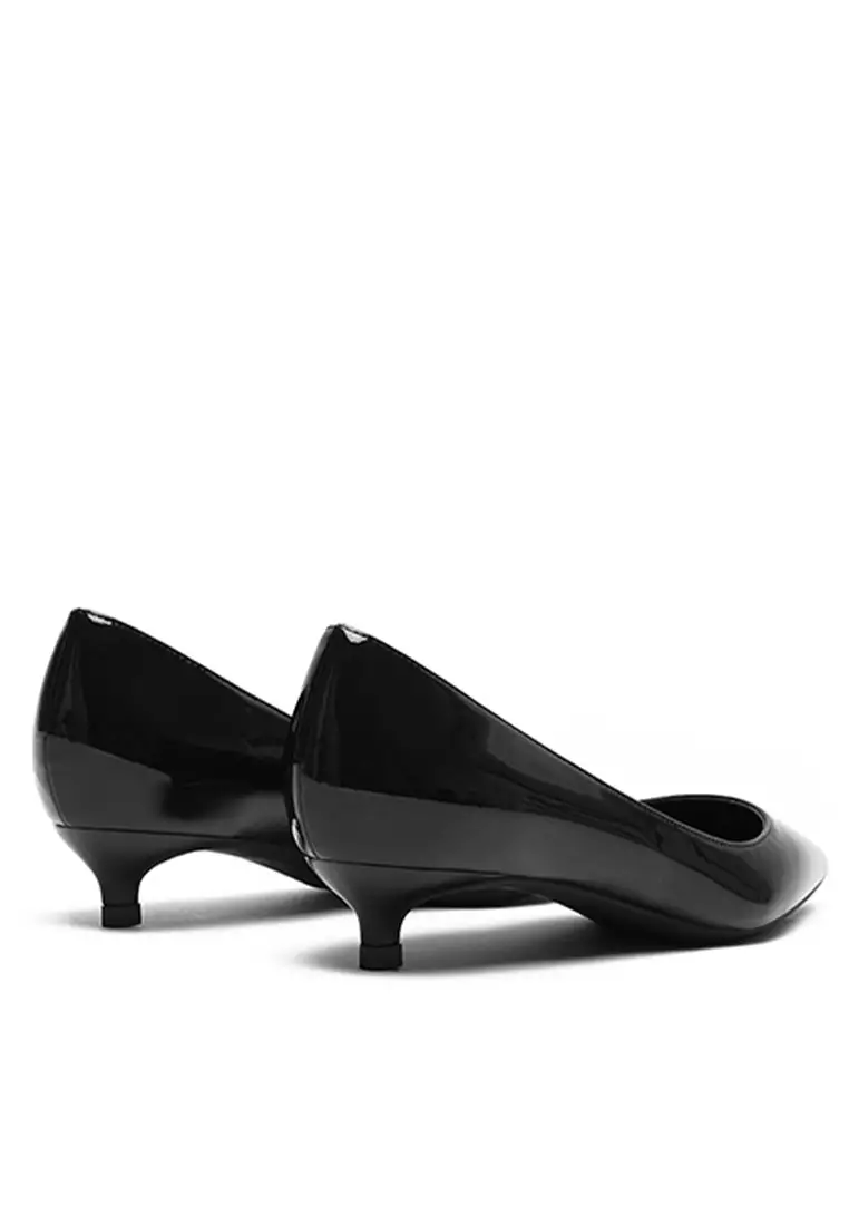 3CM Patent Pointed Kitten Heels Pumps HZL130