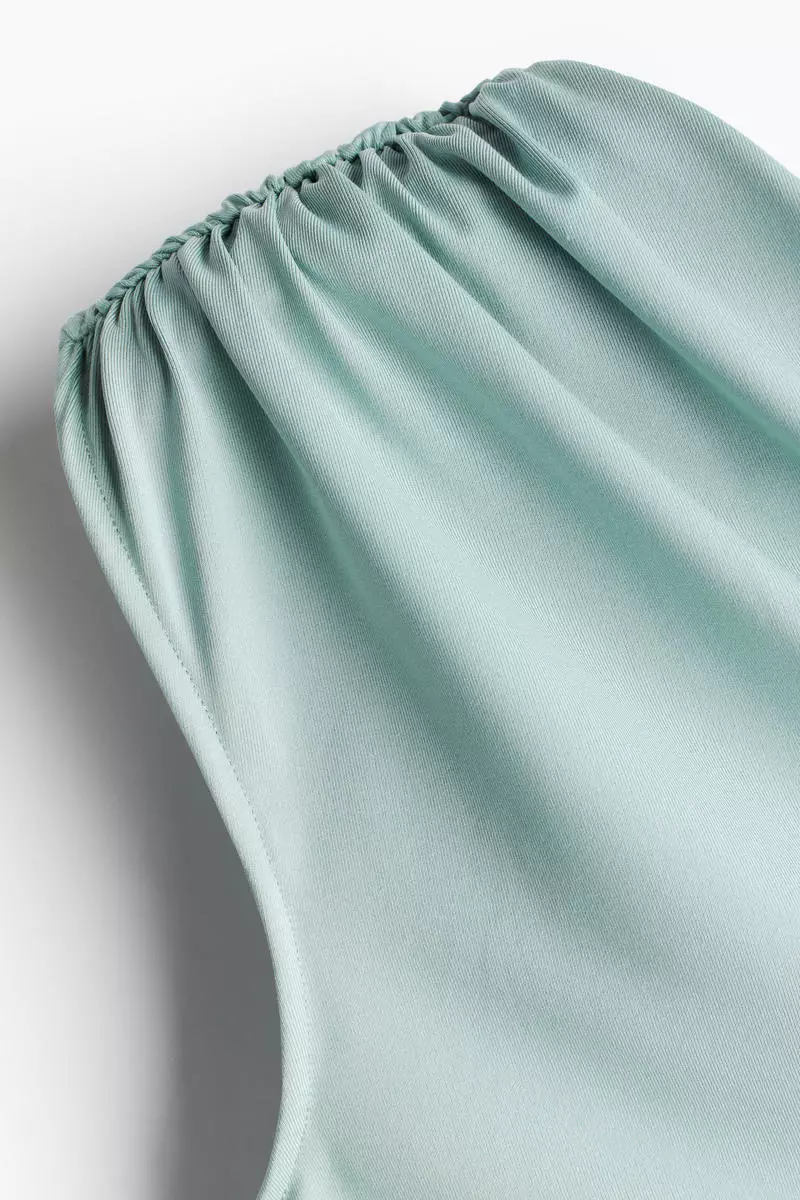 Gathered one-shoulder dress