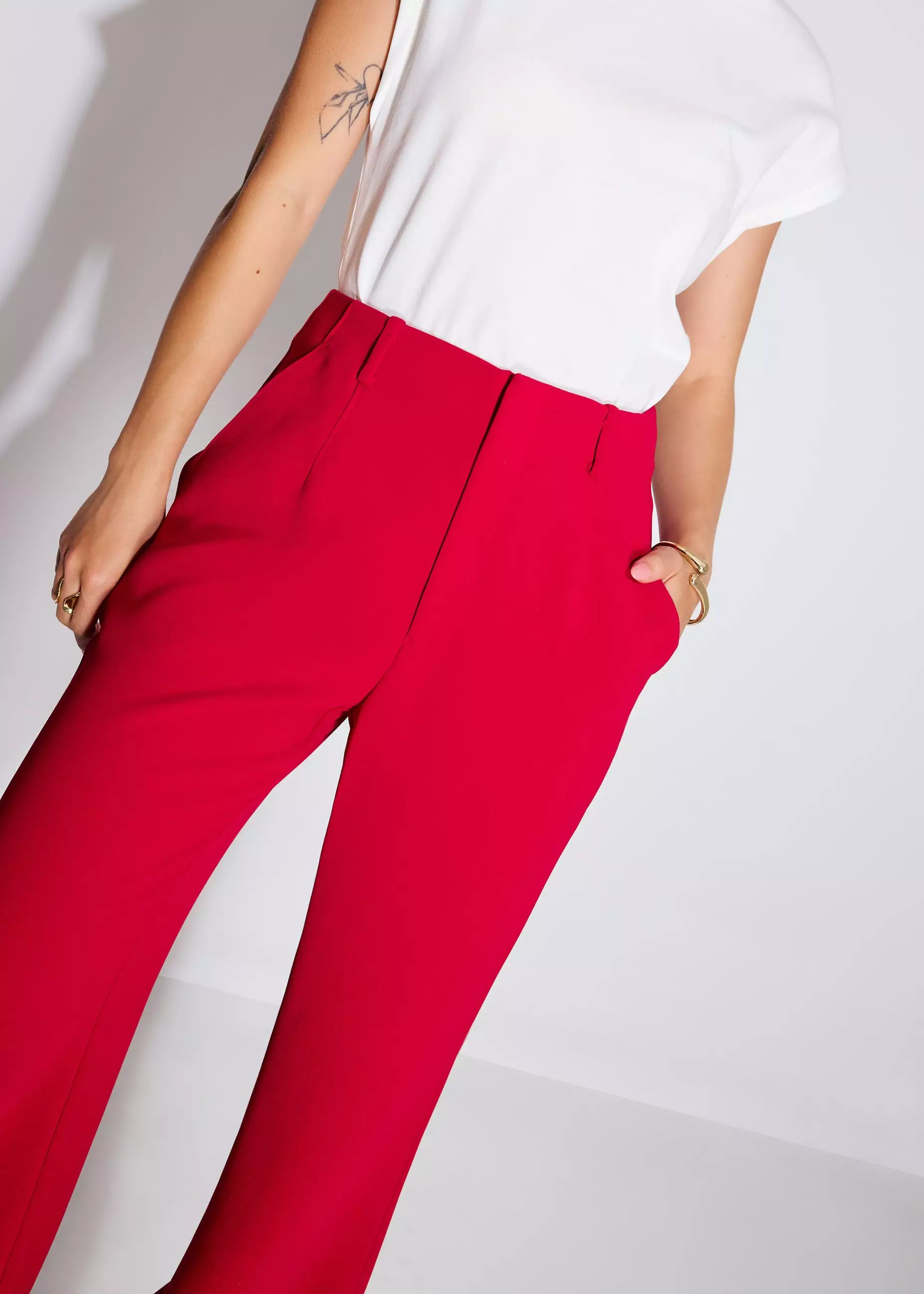 Celana Panjang Wanita - PETITE Leggy™ Pvara Crepe Kick Flare Pants