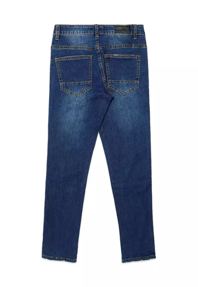 DRUM Ripped Details Denim Blue Jeans
