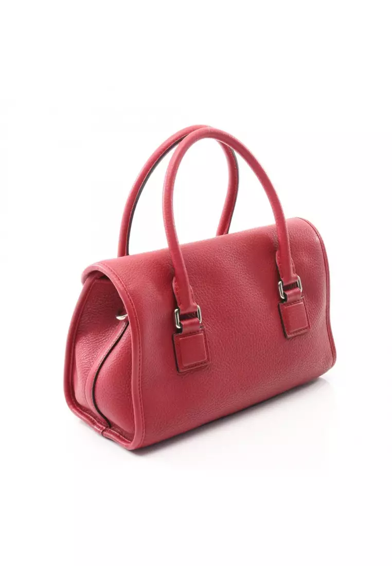 Pre-Loved LOEWE Alamo 28 Handbag leather Red
