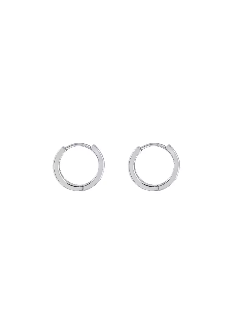 TOMEI Silver Whispers Collection, MOP Hoop Earrings