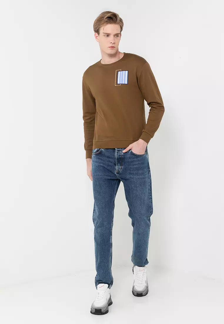 Fit In Stripes Patching Sweatshirt