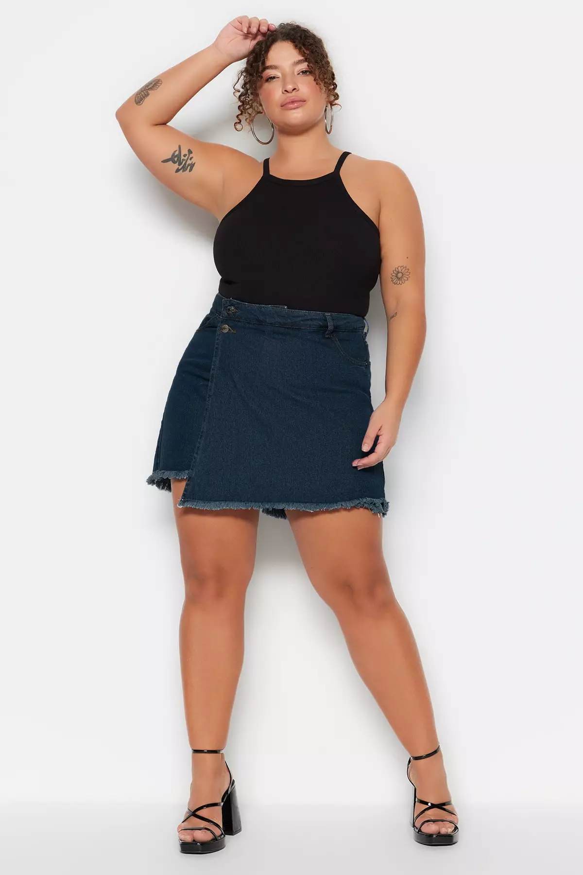 Plus size high outlet waisted skirt navy