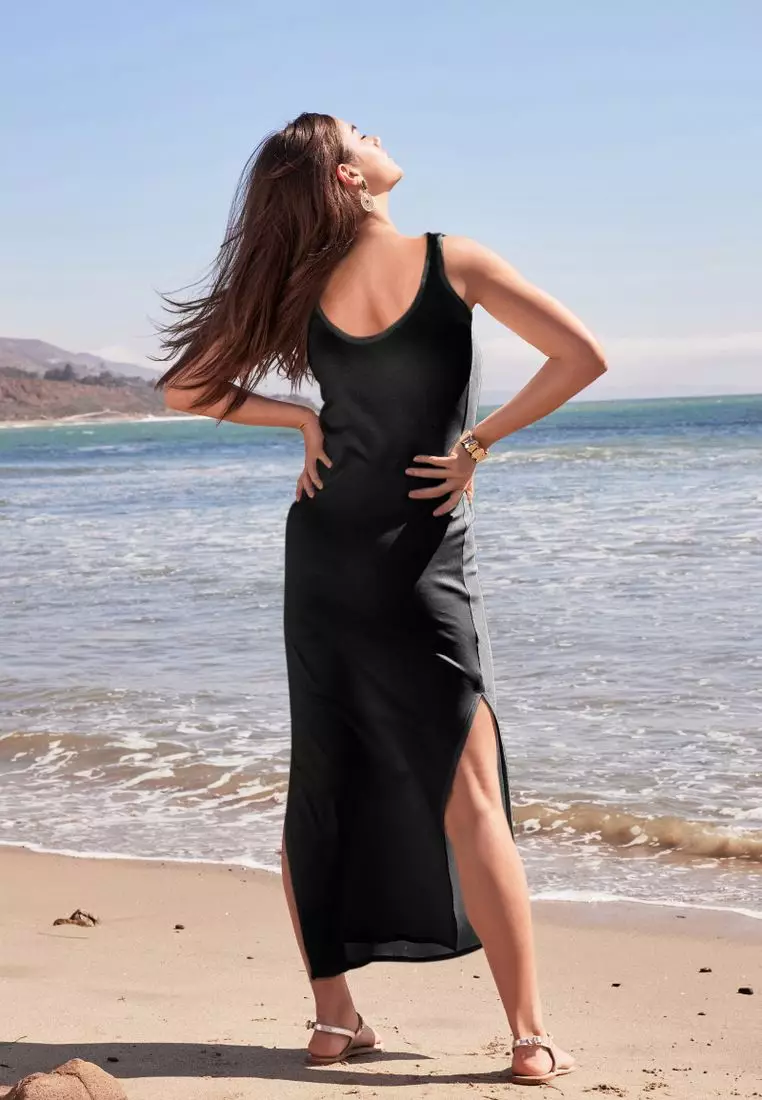 Ribbed Jersey Midi Dress