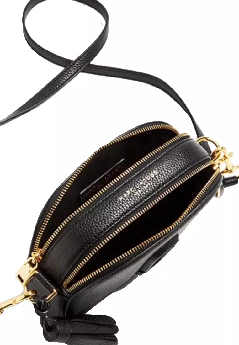 MARC JACOBS The Shutter Crossbody Bag Leather Black Gold Hardware M0015468