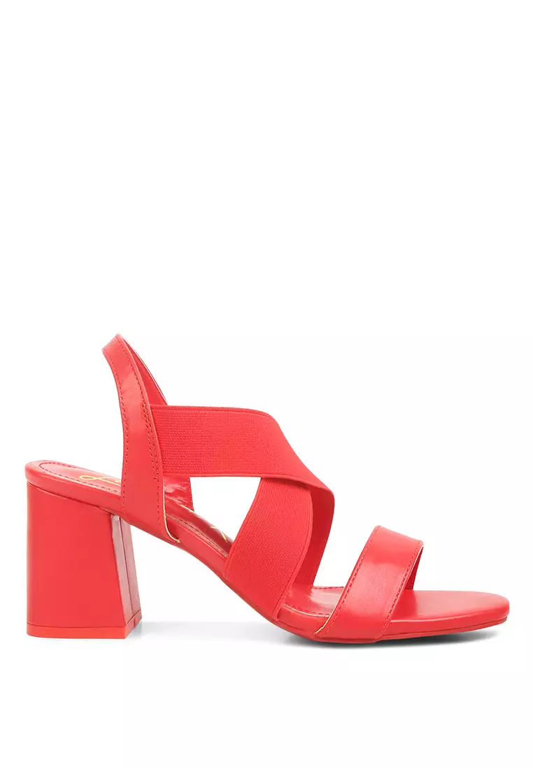 Red block online heel sandals