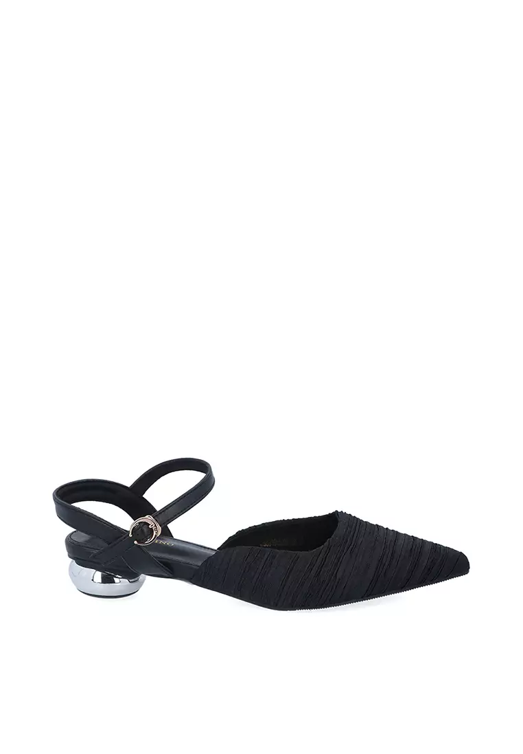 Discount on Carlo Rino  shoes - SKU: Black Sphere Heel D'orsay Sandals