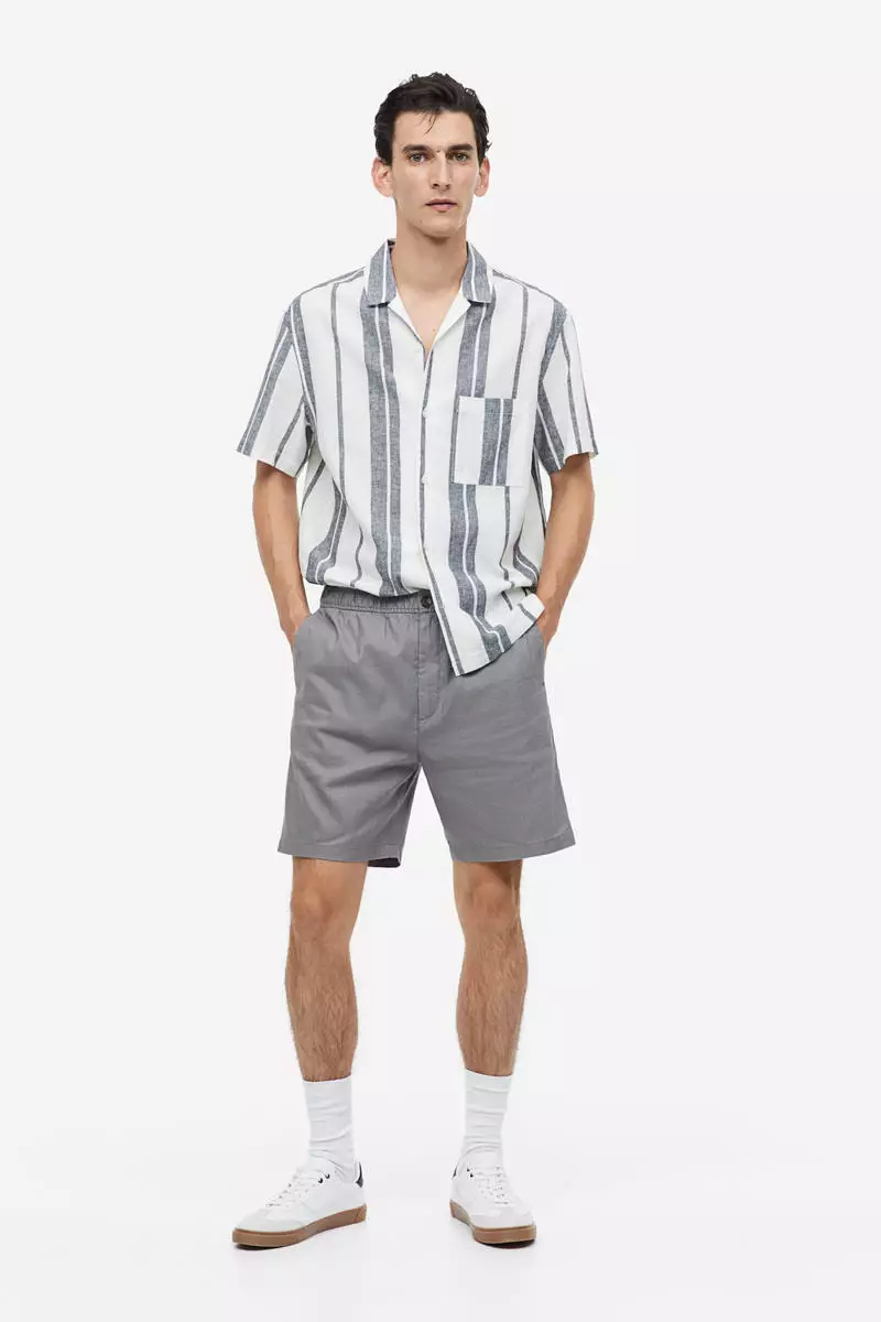 H&m linen blend shorts on sale