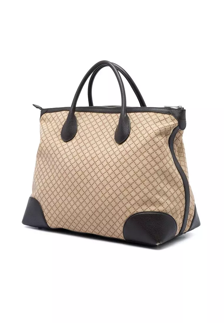 Pre-Loved Gucci Diamante Canvas Travel Bag