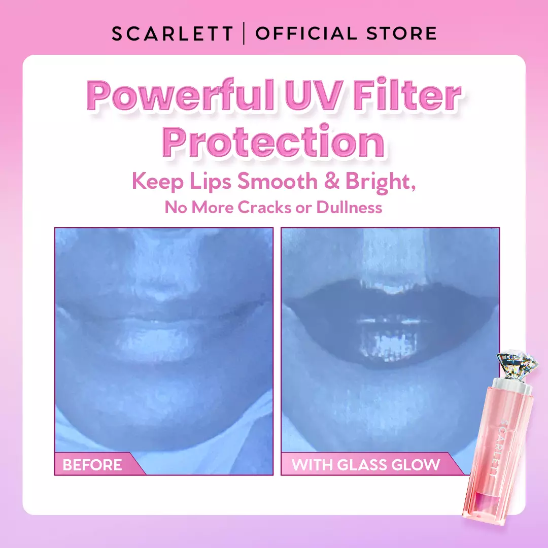 [NEW] SCARLETT GLASS GLOW TINTED LIP BALM PEACHY GLAZE - Moisturizing & hydrating, natural lip color, plumpy lips, cover bibir gelap, mencerahkan bibir, UV Filter