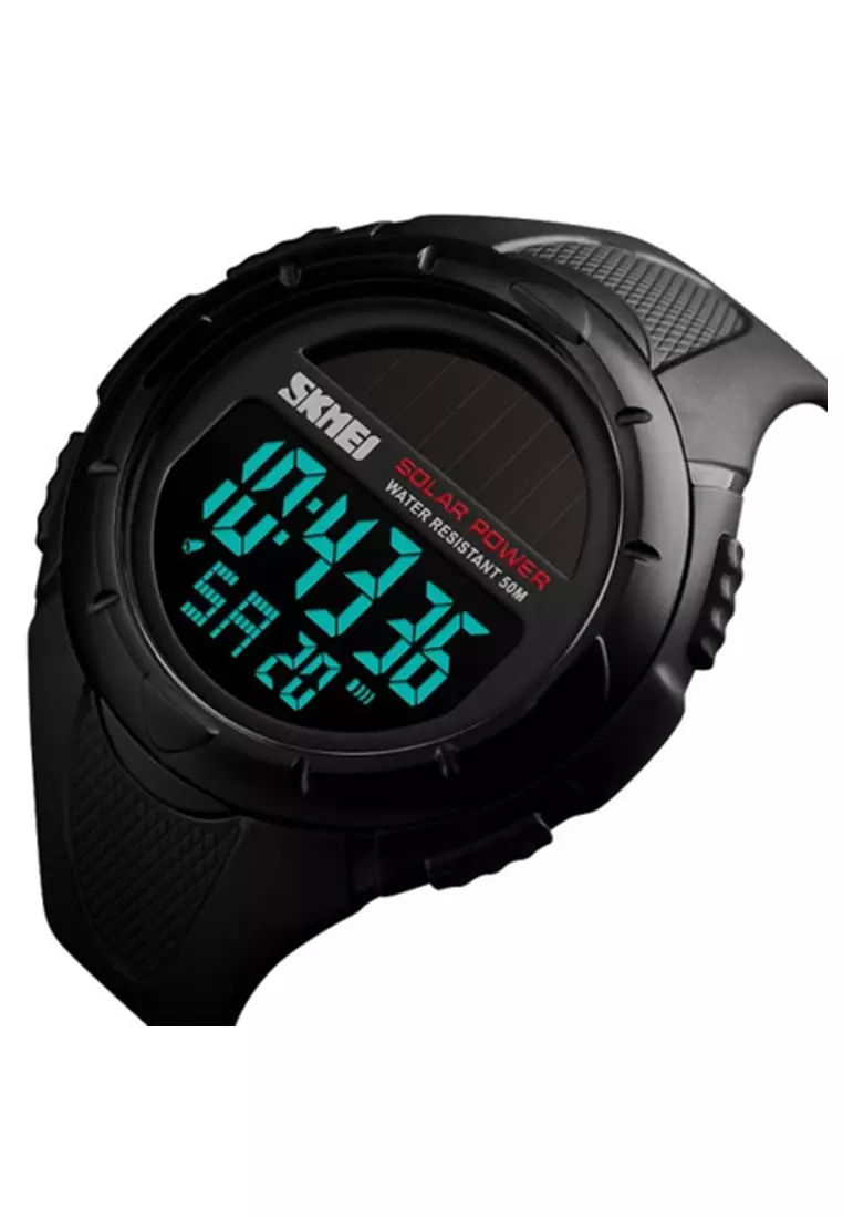 Jam Tangan Casual Tenaga Solar Pria Digital Waterproof Many Function Strap Tali Material Silicon JT92 ORIGINAL