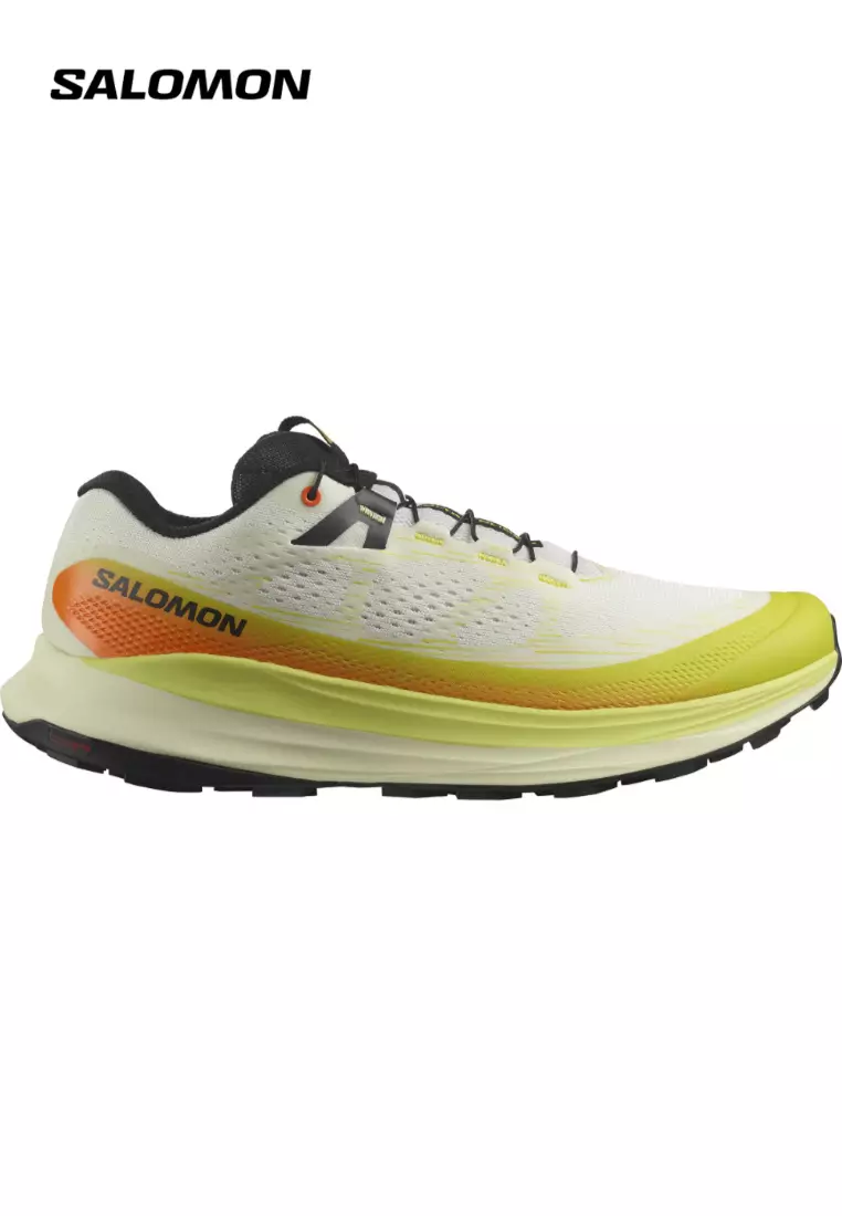 Discount on Salomon  shoes - SKU: ULTRA GLIDE 2 Men Trail Running Shoes in Vanilla Ice / Sulphur Spring / Dragon Fire