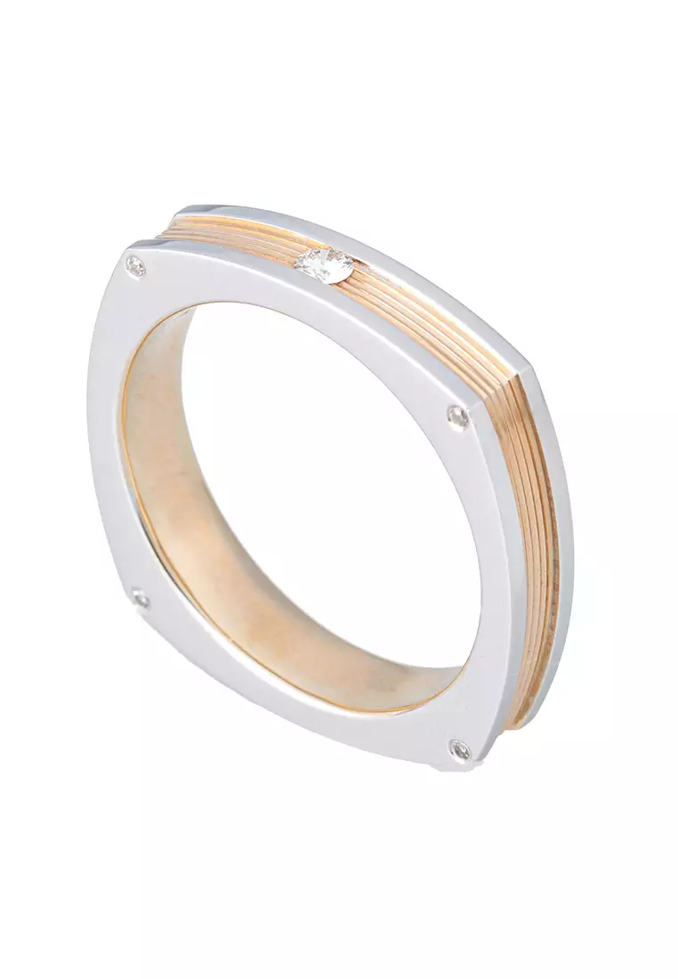 Mens 18k gold clearance ring with diamonds