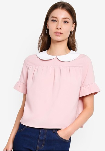 Get Wallpaper Jual Zalora Basics Basic Peter Pan Collar Frill Blouse Original Desktop Wallpaper