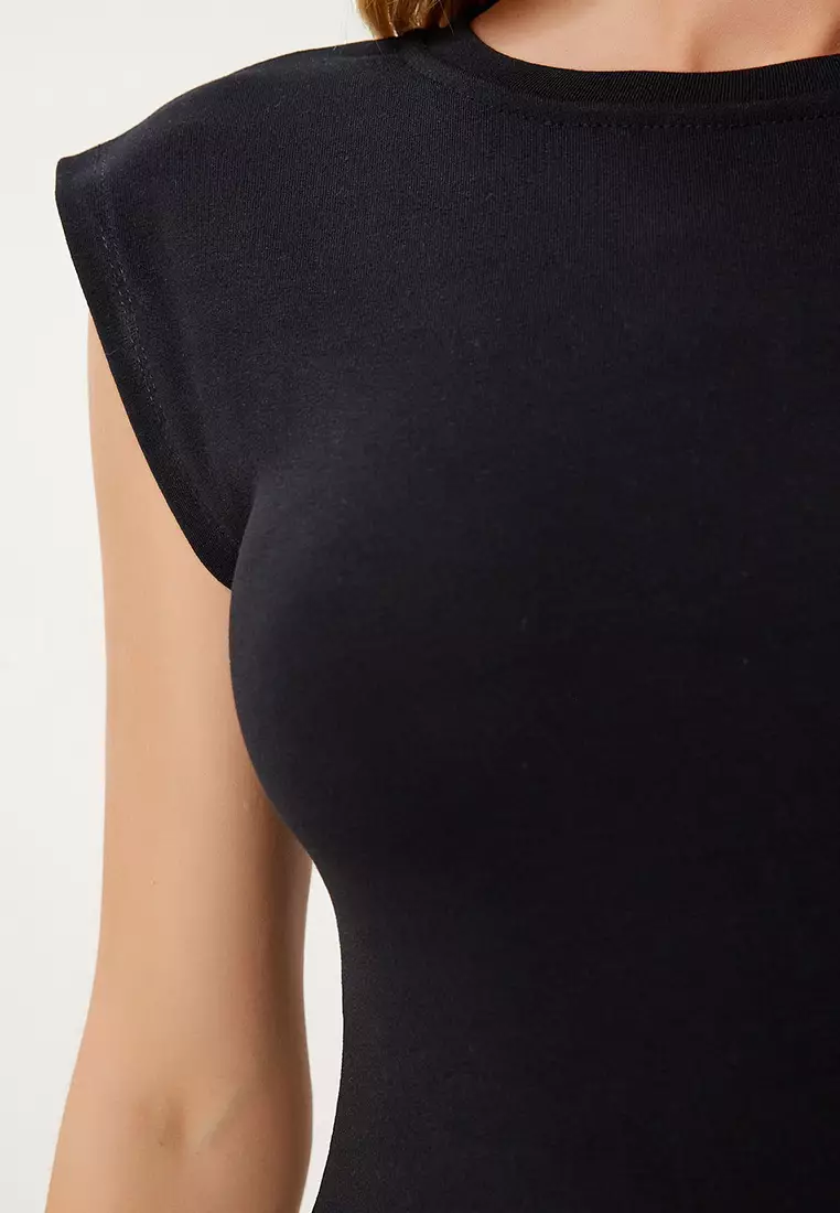 Sleeveless Stretchy Knitted T-Shirt