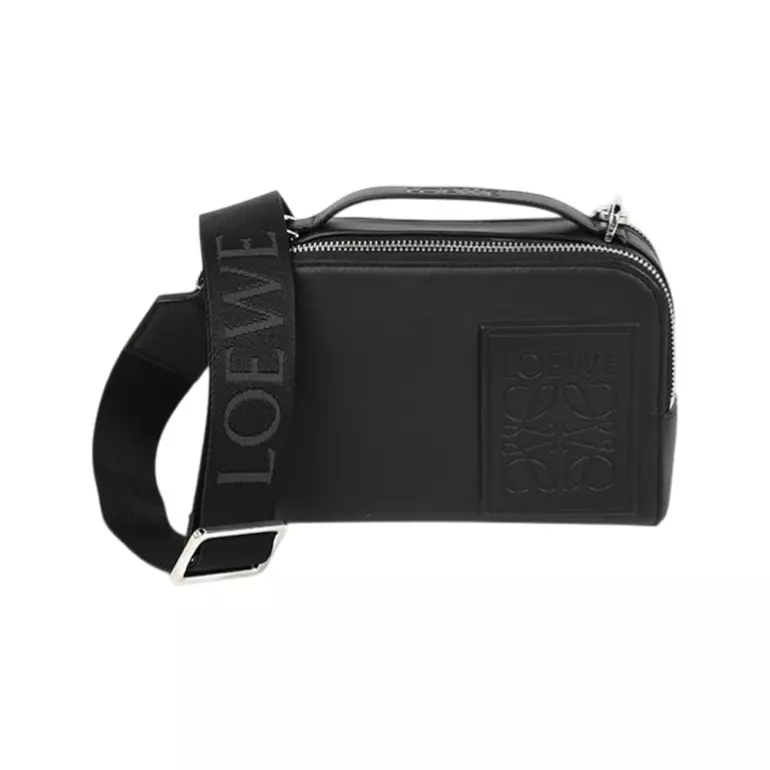 Mini Crossbody Camera Bag in Satin Calfskin Black