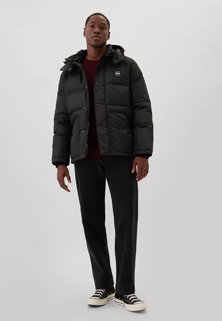 Gap heavyweight down hooded puffer jacket hot sale