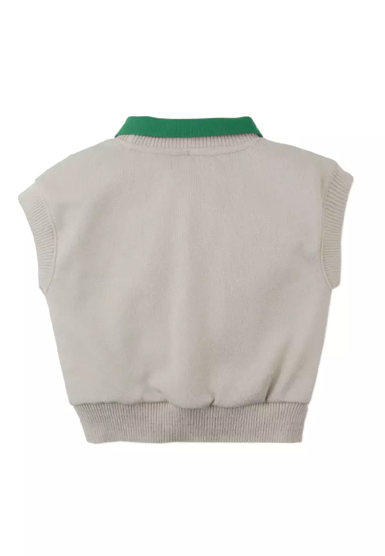 Julie Vest Shimmery With Contrast Ribbing