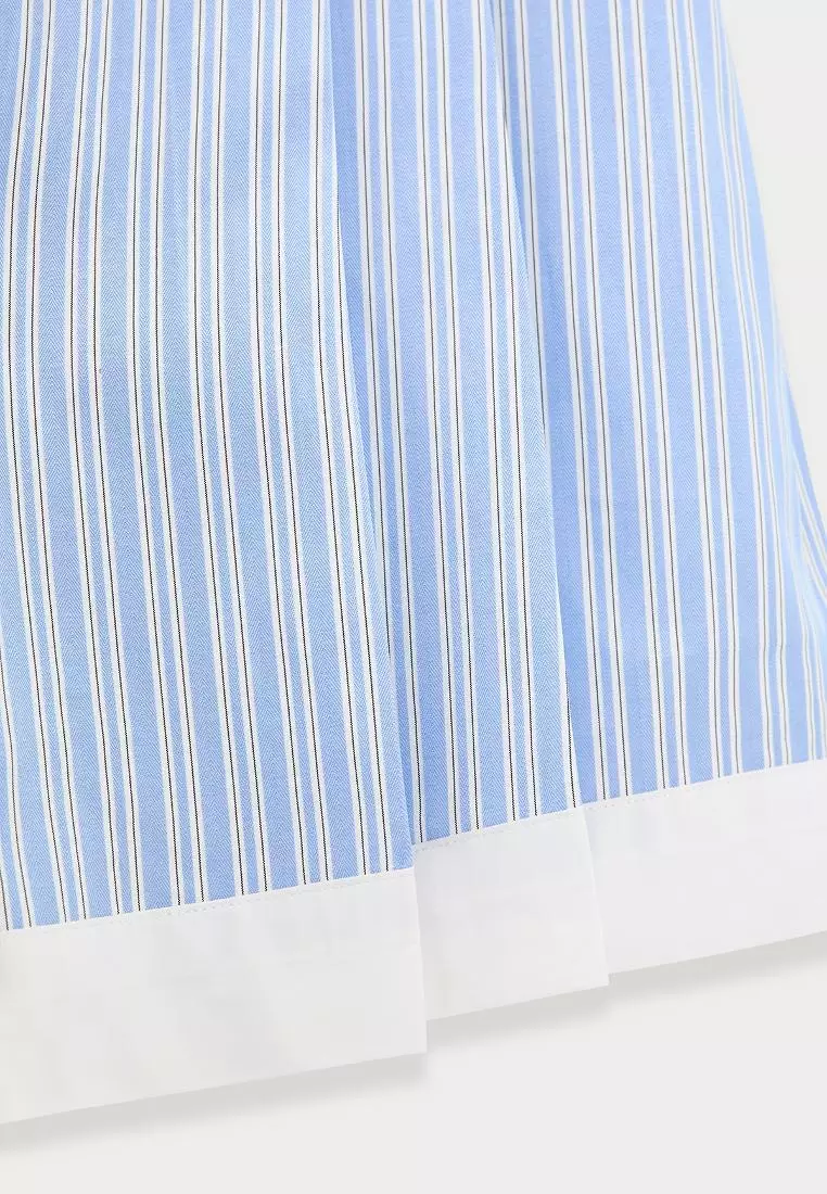 Pleated Striped Shorts