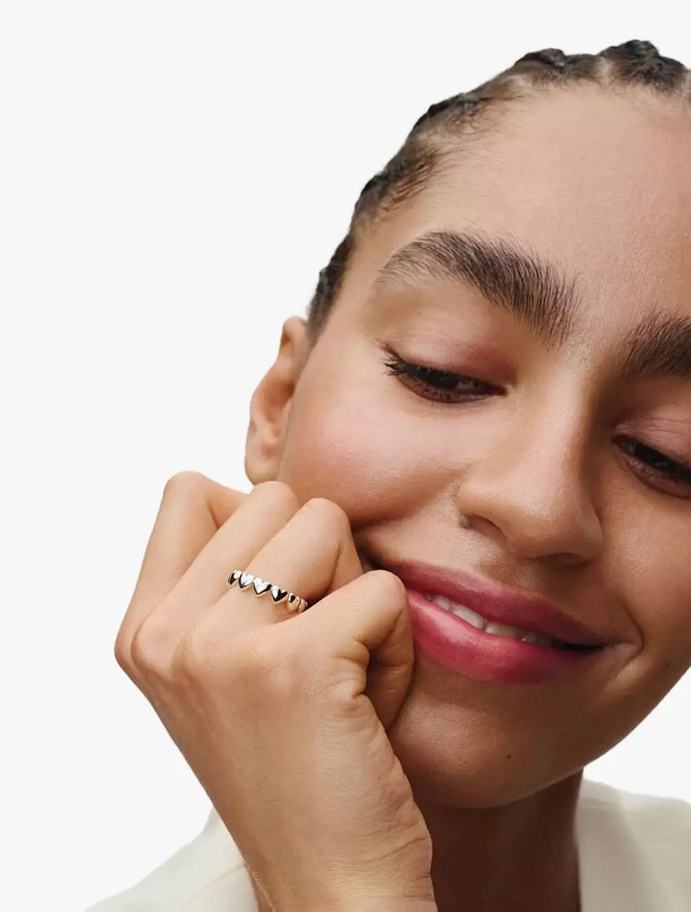 Hearts sterling silver ring