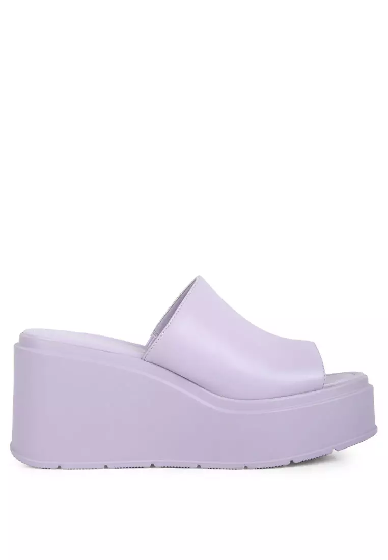 Discount on London Rag  shoes - SKU: Purple Chunky Slip On Flatforms