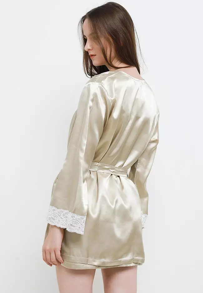 Sarah Kimono Satin Silk Set Tanktop Sleepwear