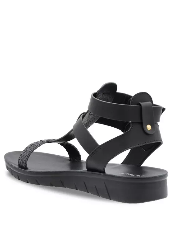 Sling Back Faux Leather Strap Casual Sandals