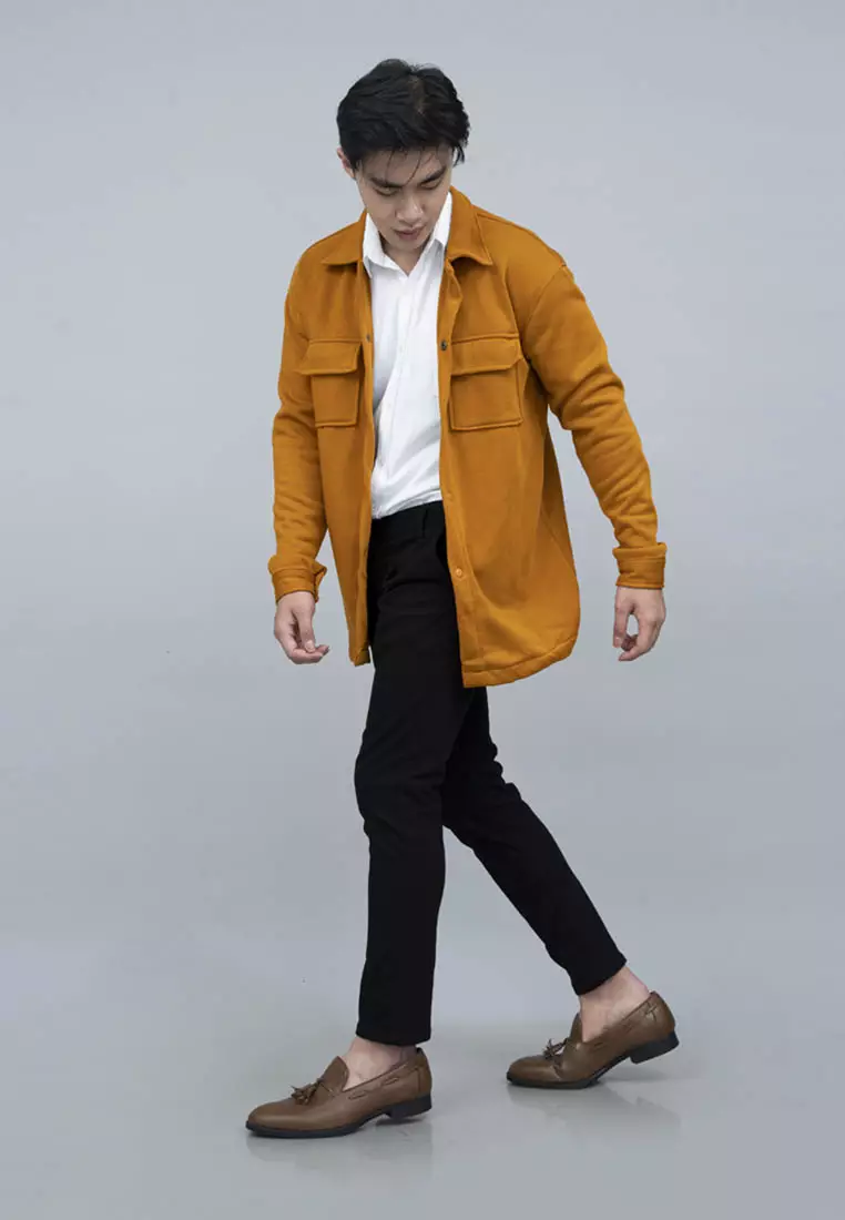 Houseofcuff Jaket Kemeja Casual Soft Fleece Mustard