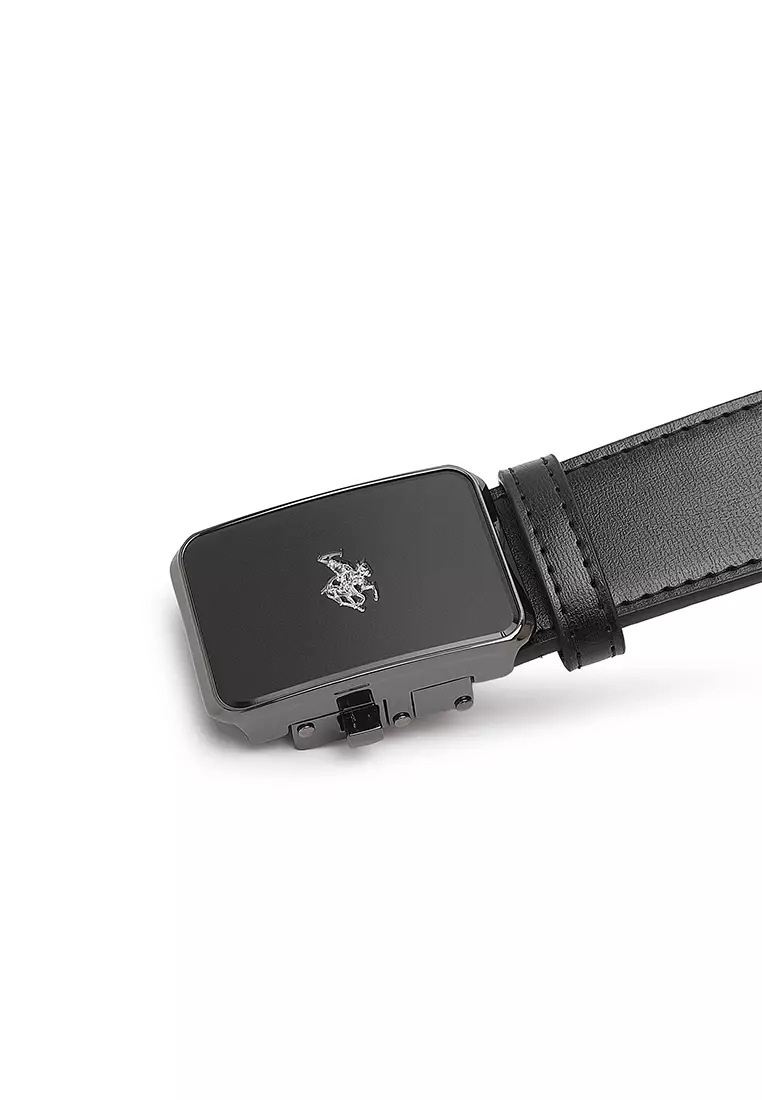 Gift Set - Leather RFID Wallet + 35mm Automatic Buckle Belt (禮盒 - 皮具錢包 + 腰帶) - 黑色