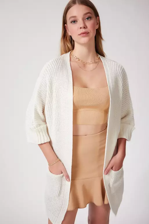 Oversized Long Pocket Knitwear Cardigan