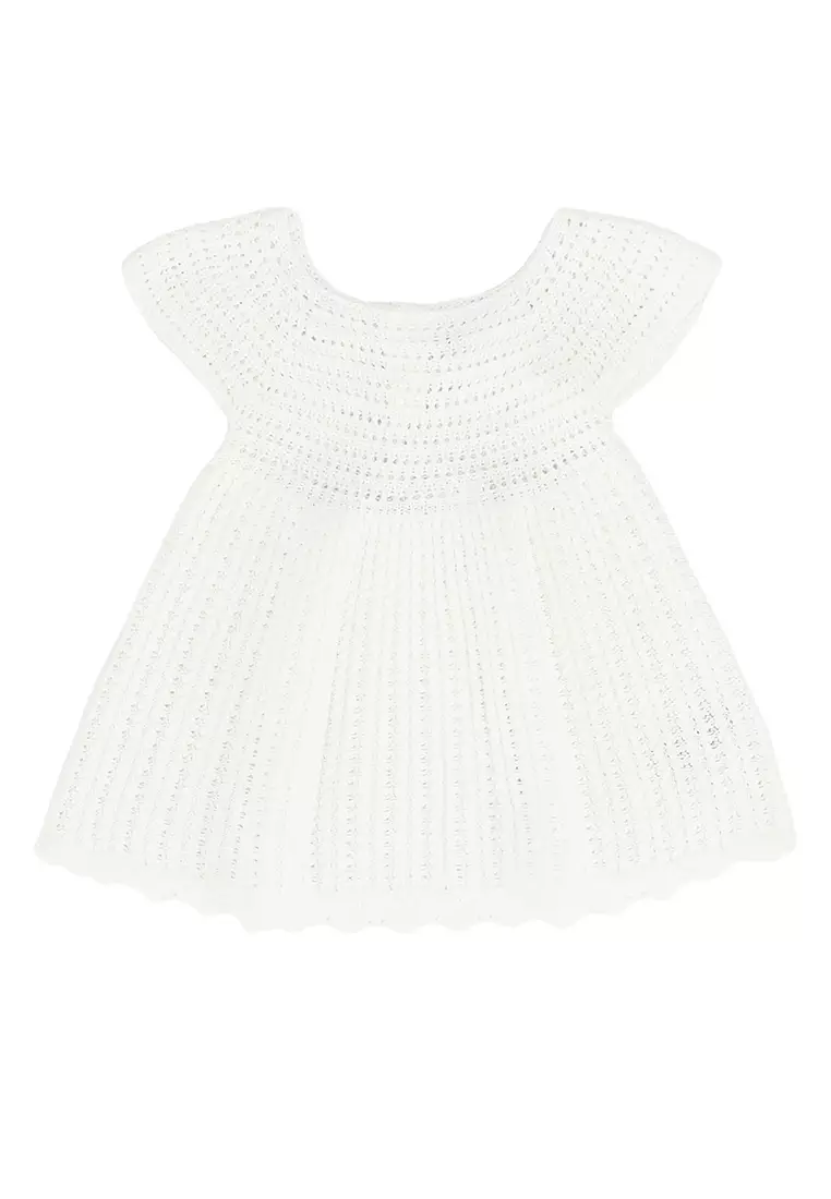 White discount crochet dress