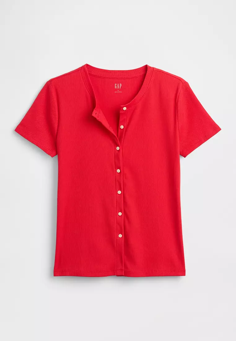 Short Sleeves Ribbed Cardigan