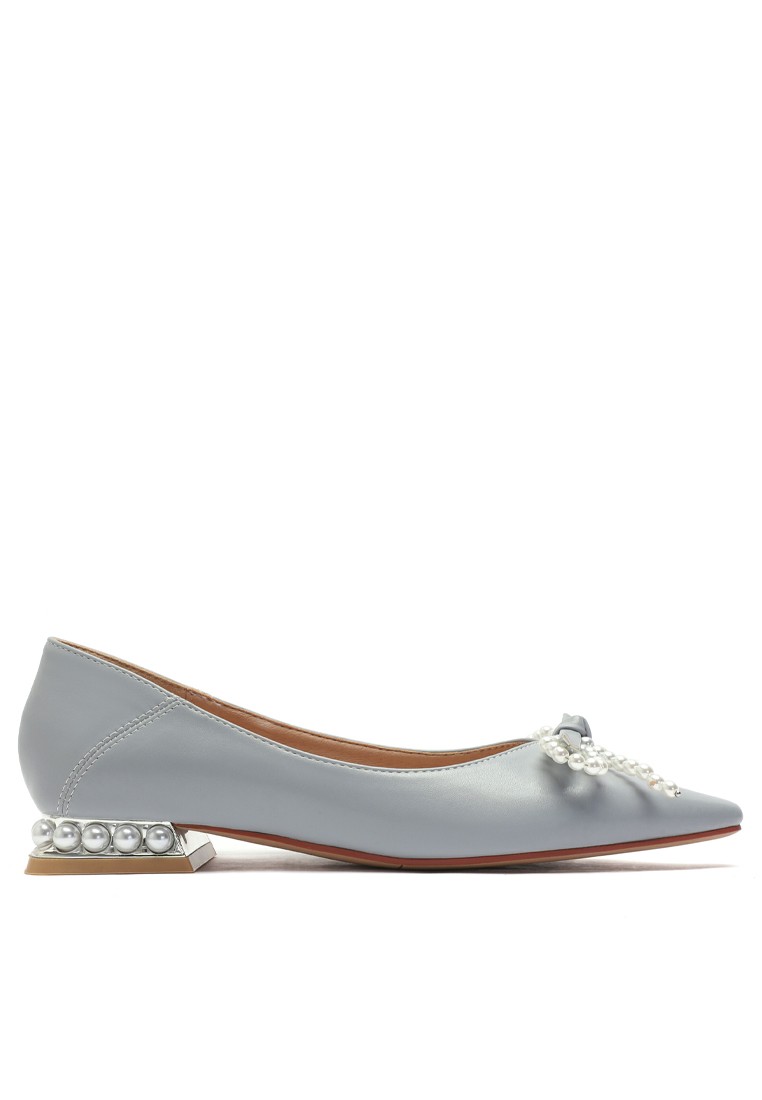 2CM Square Toe Pearl Bow Pumps 2223-12