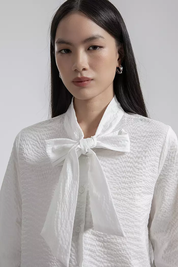 COTTONINK - Atasan Kemeja Wanita Off-white Jora #FallWinter2025