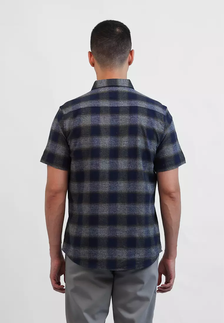 MOC Kemeja Lengan Pendek Pria HUGOS - NAVY