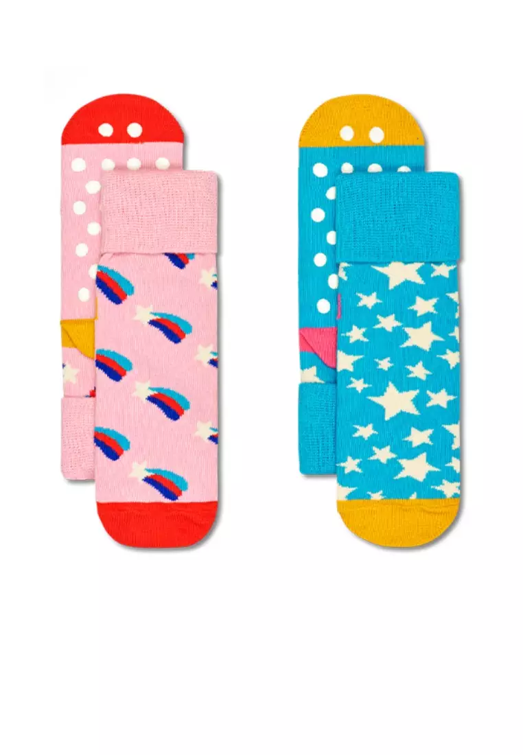 2-Pack Shooting Star Anti-slip Kids Socks